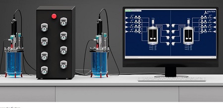 搅拌型生物反应器系统具有两个搅拌容器和生物反应器控制器-辅光仪器